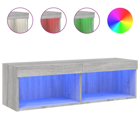 TV Cabinet with LED Lights Grey Sonoma 100x30x30 cm TV Cabinet with LED Lights Grey Sonoma 100x30x30 cm