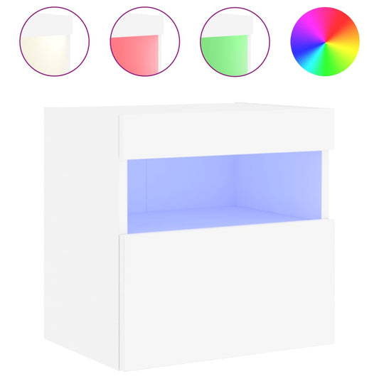 TV Wall Cabinet with LED Lights White 40x30x40 cm TV Wall Cabinet with LED Lights White 40x30x40 cm