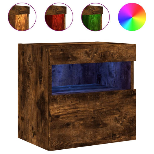 TV Wall Cabinet with LED Lights Smoked Oak 40x30x40 cm TV Wall Cabinet with LED Lights Smoked Oak 40x30x40 cm