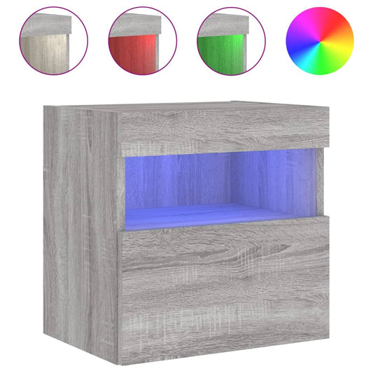 TV Wall Cabinet with LED Lights Grey Sonoma 40x30x40 cm TV Wall Cabinet with LED Lights Grey Sonoma 40x30x40 cm