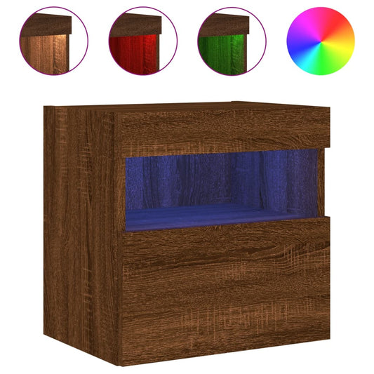 TV Wall Cabinet with LED Lights Brown Oak 40x30x40 cm TV Wall Cabinet with LED Lights Brown Oak 40x30x40 cm