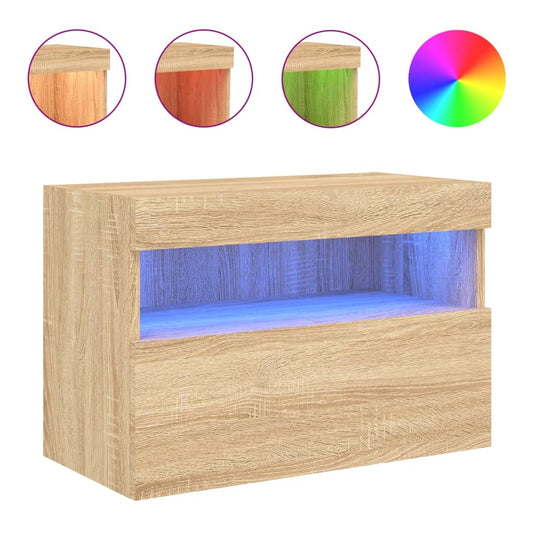 TV Wall Cabinet with LED Lights Sonoma Oak 60x30x40 cm TV Wall Cabinet with LED Lights Sonoma Oak 60x30x40 cm