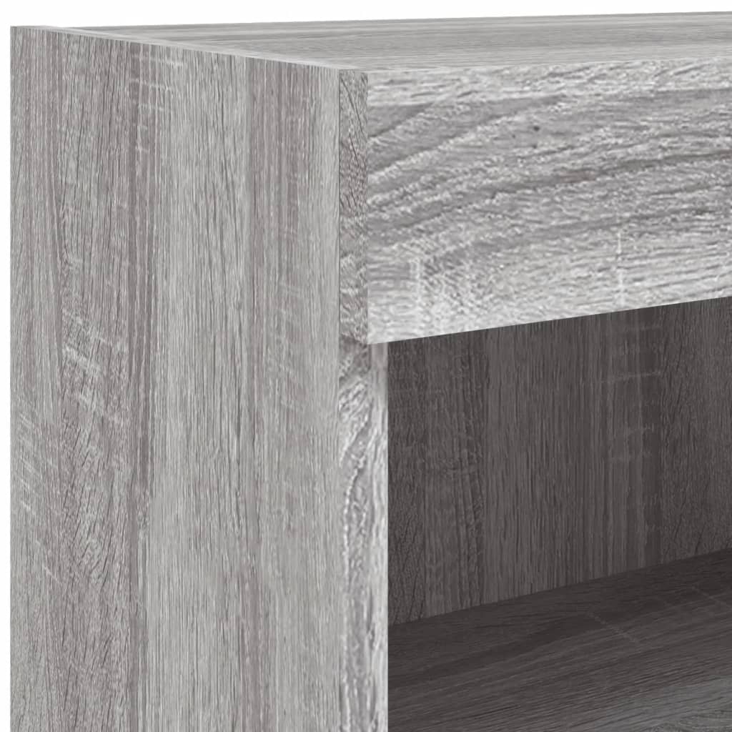 TV Wall Cabinets with LED Lights 2 pcs Grey Sonoma 60x30x40 cm