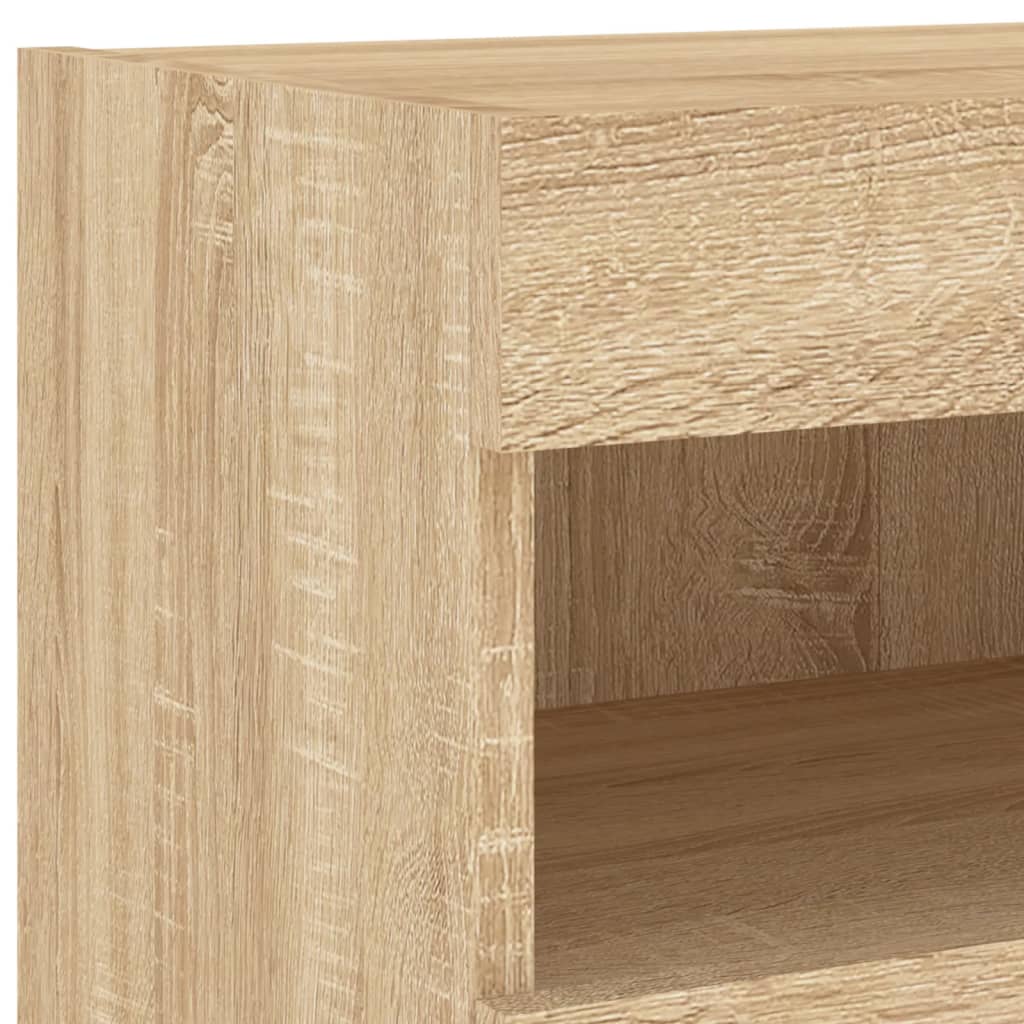 TV Wall Cabinets with LED Lights 2 pcs Sonoma Oak 80x30x40 cm