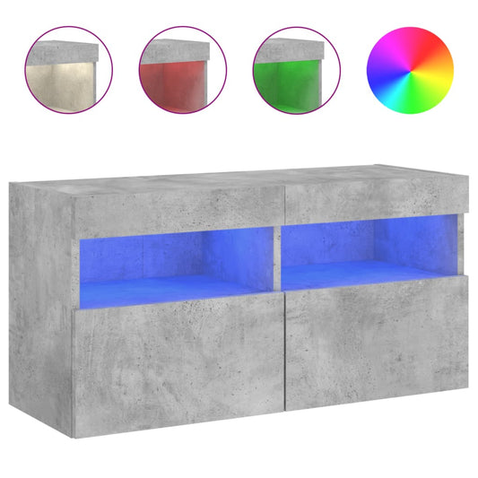 TV Wall Cabinet with LED Lights Concrete Grey 80x30x40 cm TV Wall Cabinet with LED Lights Concrete Grey 80x30x40 cm