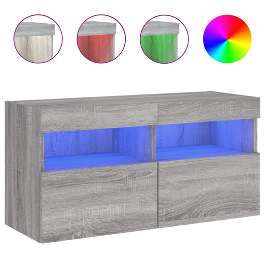 TV Wall Cabinet | Grey Sonoma | Engineered Wood | Medium TV Wall Cabinet | Grey Sonoma | Engineered Wood | Medium