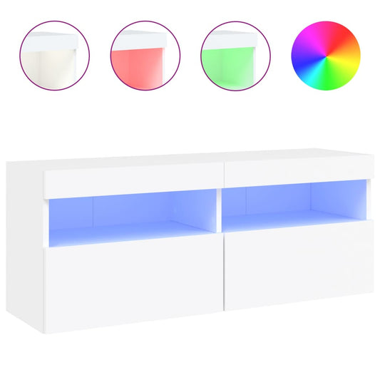 TV Wall Cabinet with LED Lights White 100x30x40 cm TV Wall Cabinet with LED Lights White 100x30x40 cm