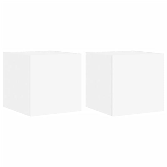 TV Wall Cabinets with LED Lights 2 pcs White 30.5x35x30 cm TV Wall Cabinets with LED Lights 2 pcs White 30.5x35x30 cm