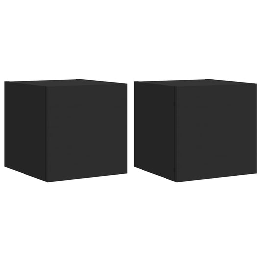 TV Wall Cabinets with LED Lights 2 pcs Black 30.5x35x30 cm TV Wall Cabinets with LED Lights 2 pcs Black 30.5x35x30 cm