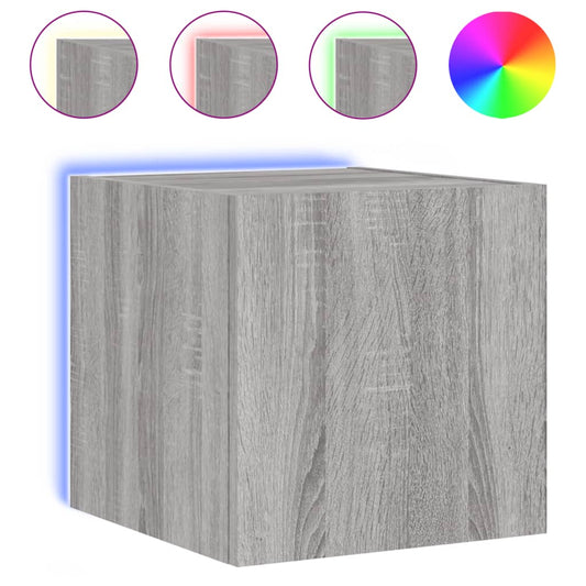 TV Wall Cabinet with LED Lights Grey Sonoma 30.5x35x30 cm TV Wall Cabinet with LED Lights Grey Sonoma 30.5x35x30 cm