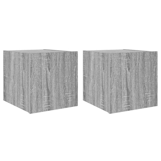 TV Wall Cabinets with LED Lights 2 pcs Grey Sonoma 30.5x35x30 cm TV Wall Cabinets with LED Lights 2 pcs Grey Sonoma 30.5x35x30 cm