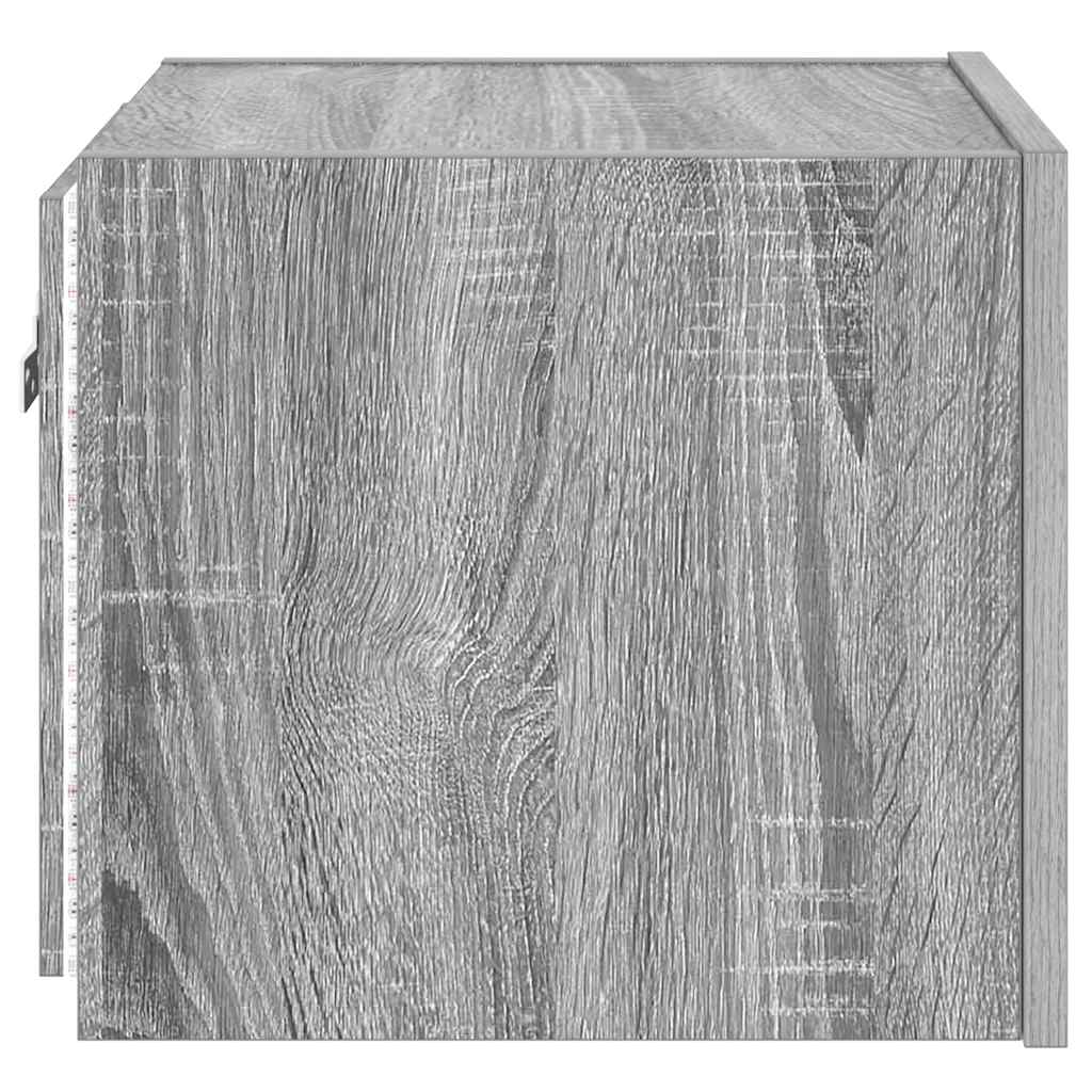 TV Wall Cabinets with LED Lights 2 pcs Grey Sonoma 30.5x35x30 cm