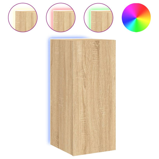 TV Wall Cabinet with LED Lights Sonoma Oak 30.5x35x70 cm TV Wall Cabinet with LED Lights Sonoma Oak 30.5x35x70 cm