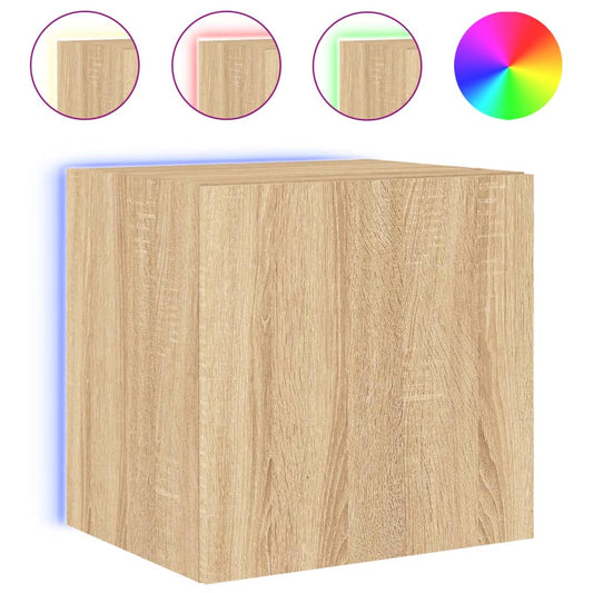TV Wall Cabinet with LED Lights Sonoma Oak 40.5x35x40 cm TV Wall Cabinet with LED Lights Sonoma Oak 40.5x35x40 cm