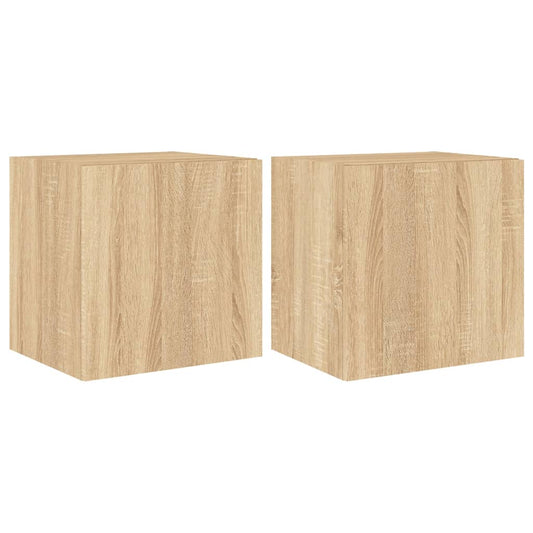 TV Wall Cabinets with LED Lights 2 pcs Sonoma Oak 40.5x35x40 cm TV Wall Cabinets with LED Lights 2 pcs Sonoma Oak 40.5x35x40 cm
