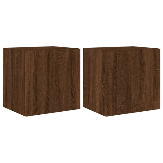 TV Wall Cabinets with LED Lights 2 pcs Brown Oak 40.5x35x40 cm TV Wall Cabinets with LED Lights 2 pcs Brown Oak 40.5x35x40 cm