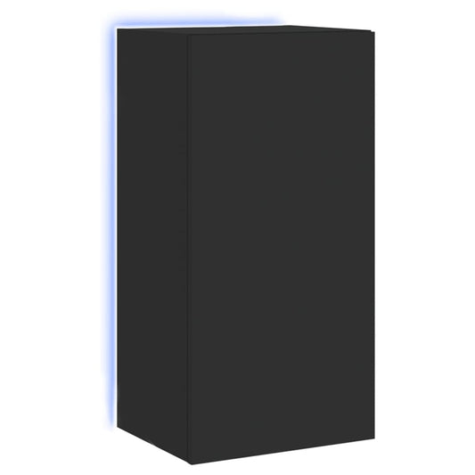 TV Wall Cabinet with LED Lights Black 40.5x35x80 cm TV Wall Cabinet with LED Lights Black 40.5x35x80 cm