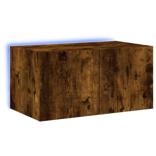 TV Wall Cabinet with LED Lights Smoked Oak 60x35x31 cm TV Wall Cabinet with LED Lights Smoked Oak 60x35x31 cm