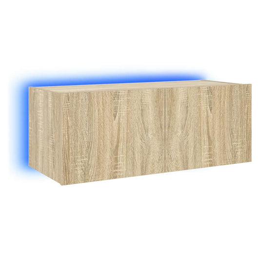 TV Wall Cabinet with LED Lights Sonoma Oak 80x35x31 cm TV Wall Cabinet with LED Lights Sonoma Oak 80x35x31 cm