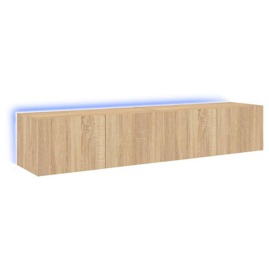TV Wall Cabinets with LED Lights 2 pcs Sonoma Oak 80x35x31 cm TV Wall Cabinets with LED Lights 2 pcs Sonoma Oak 80x35x31 cm