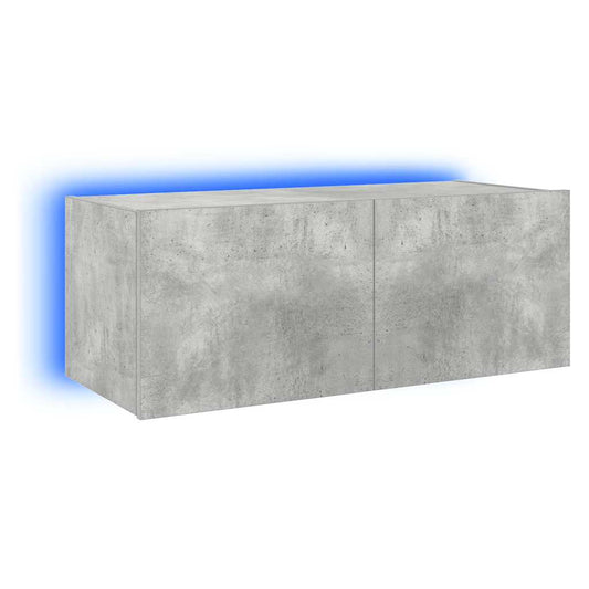 TV Wall Cabinet with LED Lights Concrete Grey 80x35x31 cm TV Wall Cabinet with LED Lights Concrete Grey 80x35x31 cm