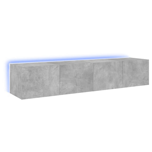 TV Wall Cabinets with LED Lights 2 pcs Concrete Grey 80x35x31 cm TV Wall Cabinets with LED Lights 2 pcs Concrete Grey 80x35x31 cm