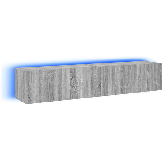 TV Wall Cabinets with LED Lights 2 pcs Grey Sonoma 80x35x31 cm TV Wall Cabinets with LED Lights 2 pcs Grey Sonoma 80x35x31 cm