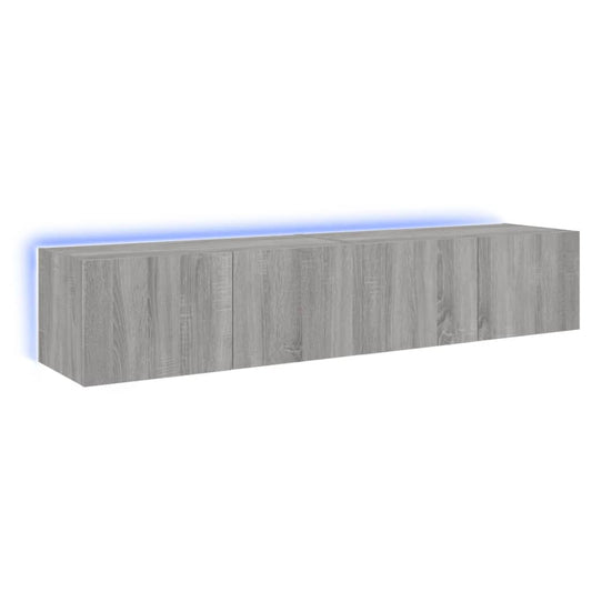 TV Wall Cabinets with LED Lights 2 pcs Grey Sonoma 80x35x31 cm TV Wall Cabinets with LED Lights 2 pcs Grey Sonoma 80x35x31 cm
