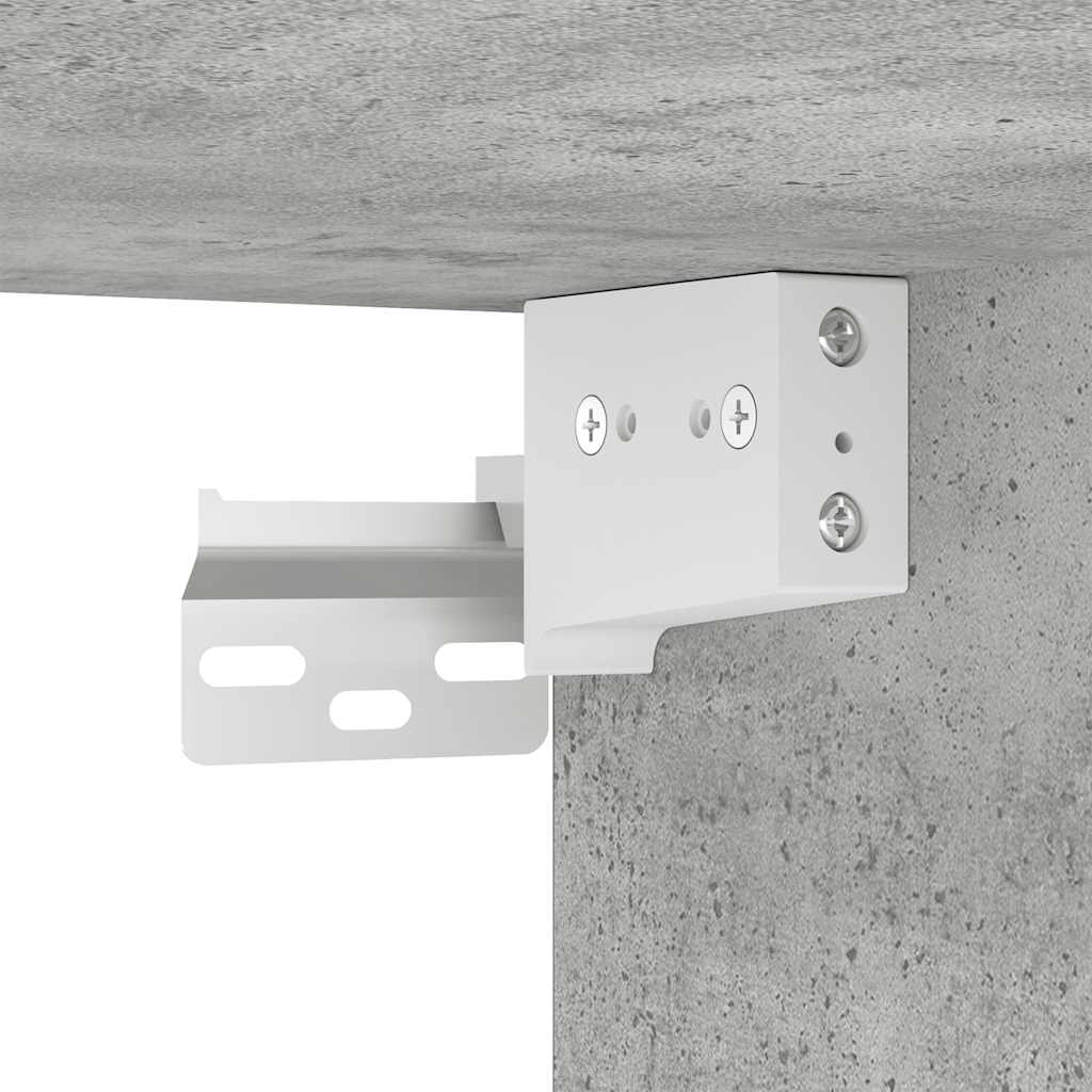 TV Wall Cabinet with LED Lights Concrete Grey 100x35x31 cm