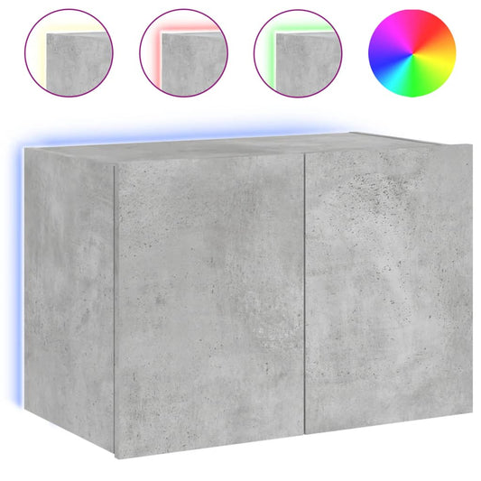TV Wall Cabinet with LED Lights Concrete Grey 60x35x41 cm TV Wall Cabinet with LED Lights Concrete Grey 60x35x41 cm