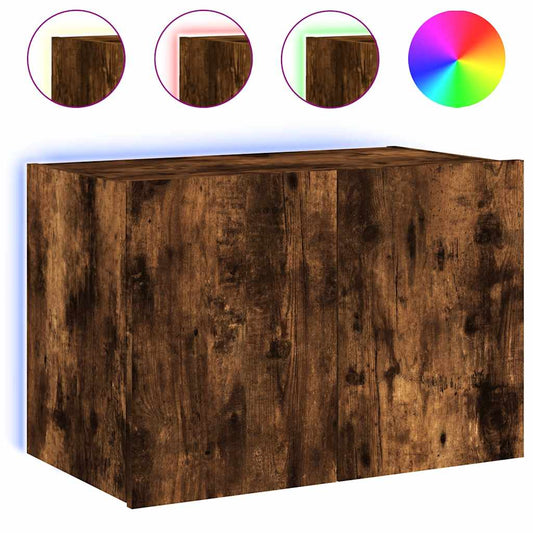 TV Wall Cabinet with LED Lights Smoked Oak 60x35x41 cm TV Wall Cabinet with LED Lights Smoked Oak 60x35x41 cm