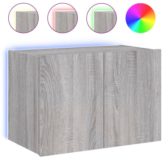 TV Wall Cabinet with LED Lights Grey Sonoma 60x35x41 cm TV Wall Cabinet with LED Lights Grey Sonoma 60x35x41 cm