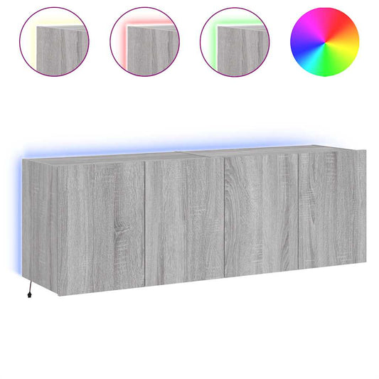 TV Wall Cabinets with LED Lights 2 pcs Grey Sonoma 60x35x41 cm TV Wall Cabinets with LED Lights 2 pcs Grey Sonoma 60x35x41 cm