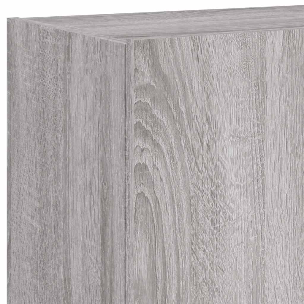 TV Wall Cabinet with LED Lights Grey Sonoma 100x35x41 cm