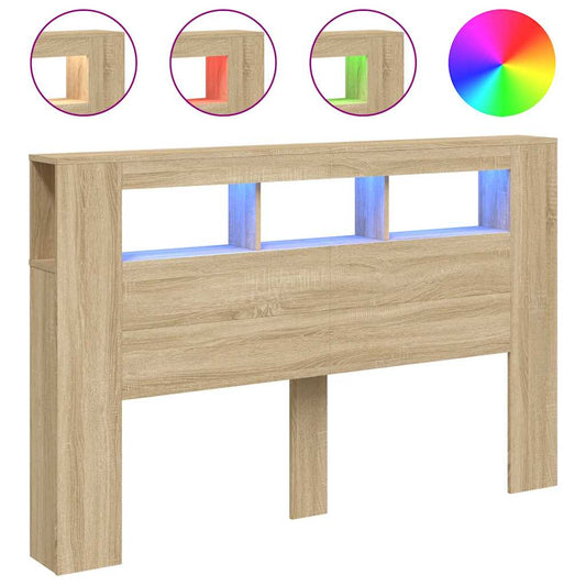 LED Headboard Sonoma Oak 160x18,5x103,5 cm Engineered Wood LED Headboard Sonoma Oak 160x18,5x103,5 cm Engineered Wood