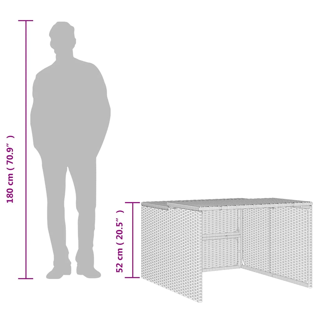 Robot Mower Garage Beige 86x90x52/57 cm Poly Rattan