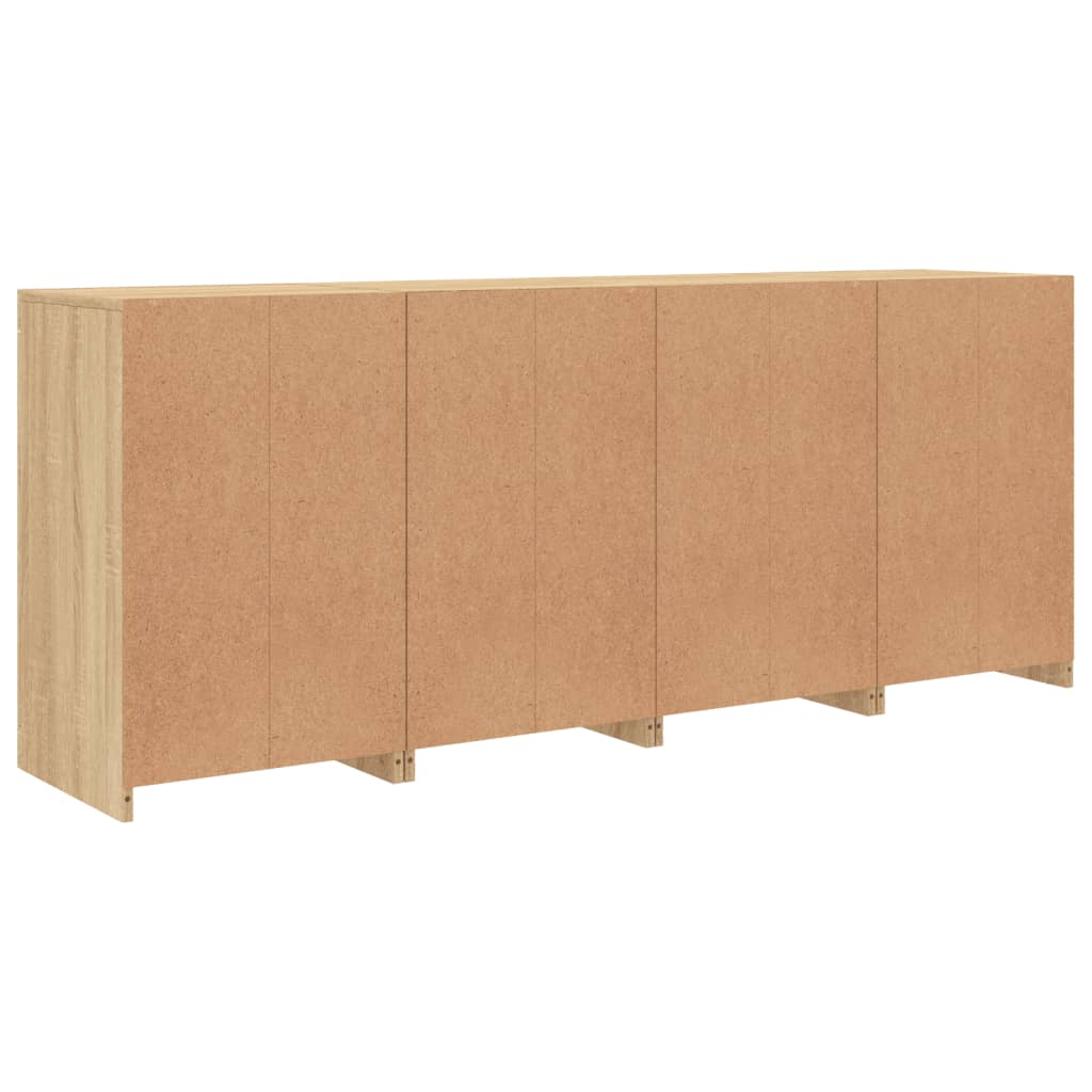 Sideboard with LED Lights Sonoma Oak 164x37x67 cm