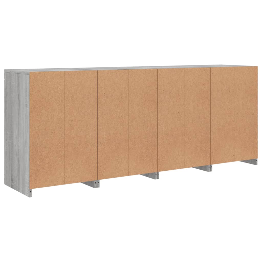 Sideboard with LED Lights Grey Sonoma 164x37x67 cm