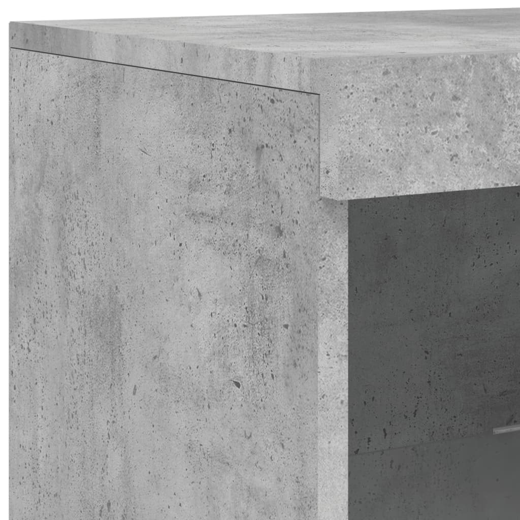 Sideboard with LED Lights Concrete Grey 181,5x37x100 cm