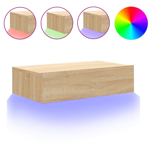 TV Cabinet with LED Lights Sonoma Oak 60x35x15.5 cm TV Cabinet with LED Lights Sonoma Oak 60x35x15.5 cm