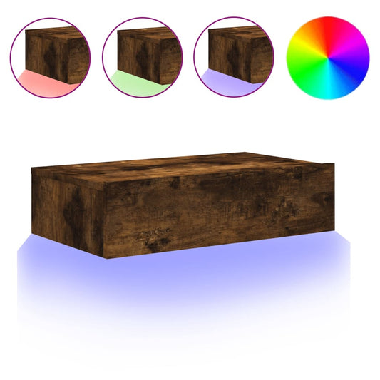 TV Cabinet with LED Lights Smoked Oak 60x35x15.5 cm TV Cabinet with LED Lights Smoked Oak 60x35x15.5 cm