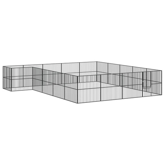 Dog Playpen 20 Panels Black Galvanised Steel Dog Playpen 20 Panels Black Galvanised Steel