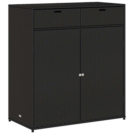 Garden Storage Cabinet Black 105x55x113 cm Poly Rattan Garden Storage Cabinet Black 105x55x113 cm Poly Rattan