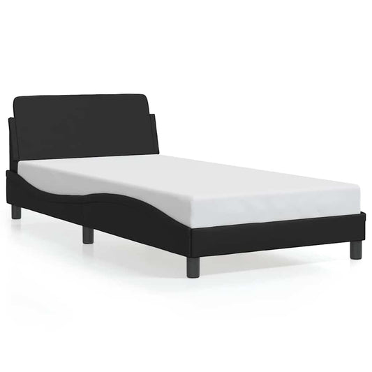 Bed Frame "Dover" Black 100x190 cm Faux Leather Bed Frame "Dover" Black 100x190 cm Faux Leather