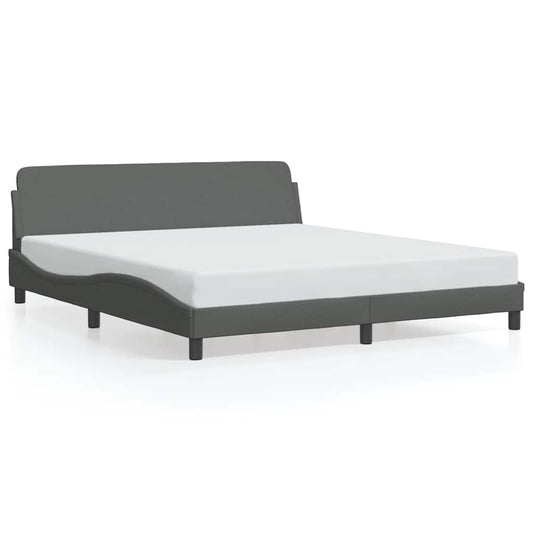 Bed Frame "Dover" Dark Grey 152x203 cm Fabric Bed Frame "Dover" Dark Grey 152x203 cm Fabric