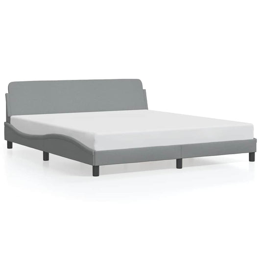 Bed Frame "Dover" Light Grey 183x213 cm Fabric Bed Frame "Dover" Light Grey 183x213 cm Fabric