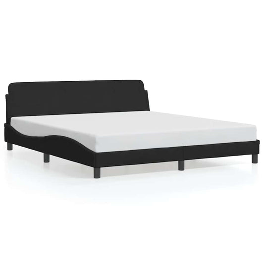 Bed Frame "Dover" Black 183x213 cm Faux Leather Bed Frame "Dover" Black 183x213 cm Faux Leather