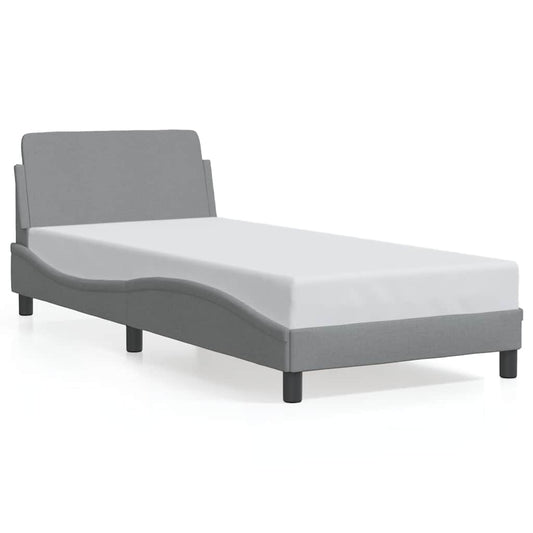 Bed Frame "Dover" Light Grey 90x190 cm Single Fabric Bed Frame "Dover" Light Grey 90x190 cm Single Fabric