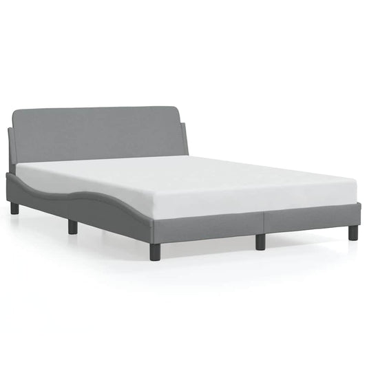 Bed Frame "Dover" Light Grey 135x190 cm Double Fabric Bed Frame "Dover" Light Grey 135x190 cm Double Fabric