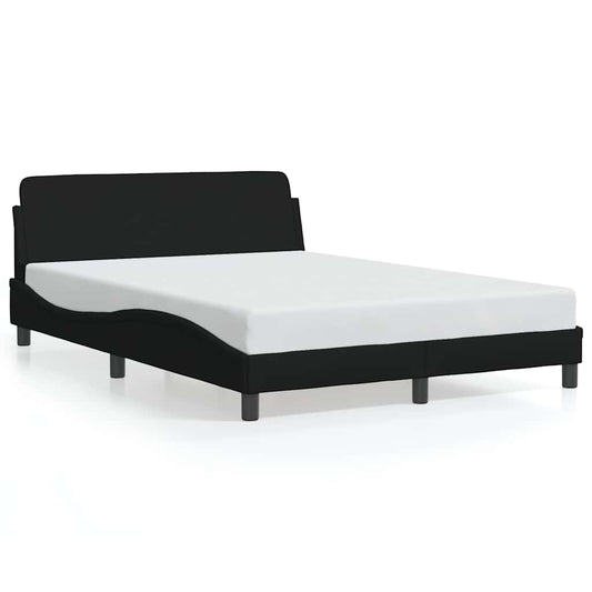 Bed Frame "Dover" Black 135x190 cm Double Fabric Bed Frame "Dover" Black 135x190 cm Double Fabric